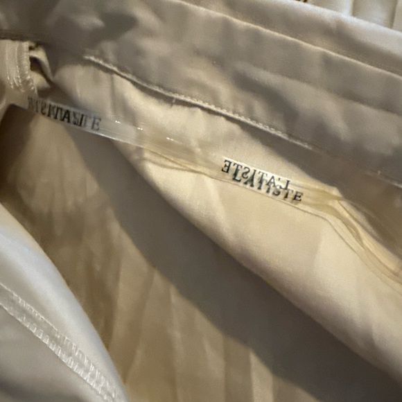 L’ATISTE WOMENS DRESS SZ M PLEATED CASUAL BELTED GOLD COLOR  M26 - Picture 12 of 13